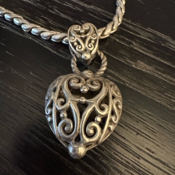 Brighton Silver Filigree Heart Necklace - Picture 2 of 4